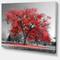 Designart - Big Red Tree on Foggy Day - Landscape Canvas Art Print